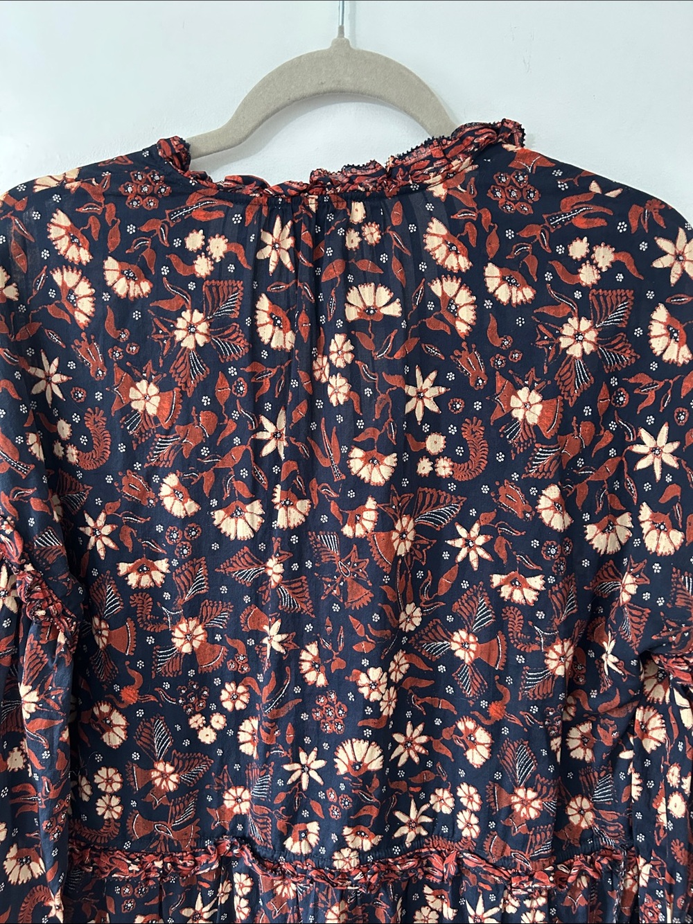 Ulla Johnson Marigold Dress Floral Mini Bohemian Tassel Tiered Babydoll Size 4 - Picture 8 of 16